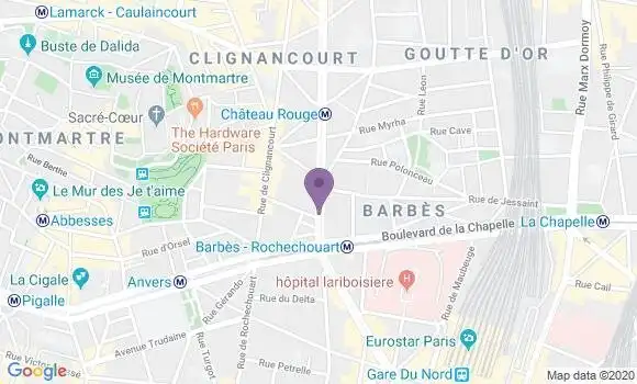 Localisation BNP Paribas Agence de Paris Barbès