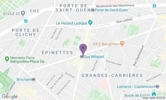 Localisation BNP Paribas Agence de Paris Guy Moquet