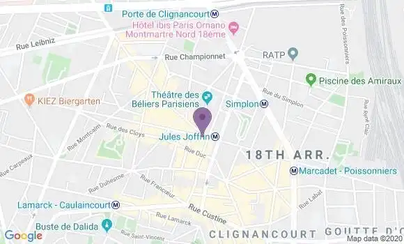 Localisation BNP Paribas Agence de Paris Jules Joffrin