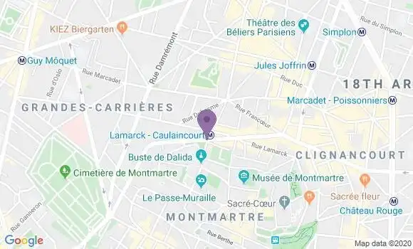 Localisation BNP Paribas Agence de Paris Lamarck Caulaincourt