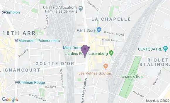Localisation BNP Paribas Agence de Paris Marx Dormoy