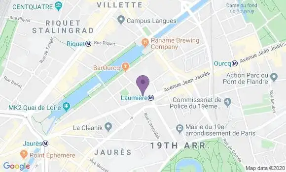 Localisation BNP Paribas Agence de Paris Laumière