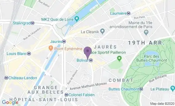Localisation BNP Paribas Agence de Paris Secretan