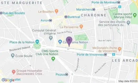 Localisation BNP Paribas Agence de Paris Cours de Vincennes