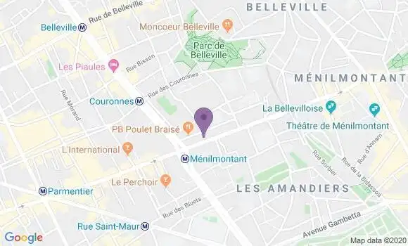 Localisation BNP Paribas Agence de Paris Menilmontant