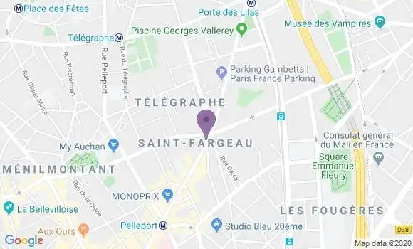 Localisation BNP Paribas Agence de Paris Place Saint Fargeau