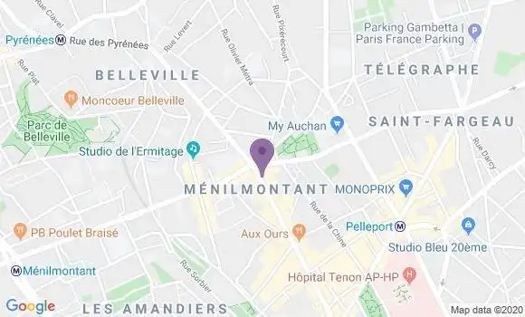 Localisation BNP Paribas Agence de Paris Pyrénées Menilmontant