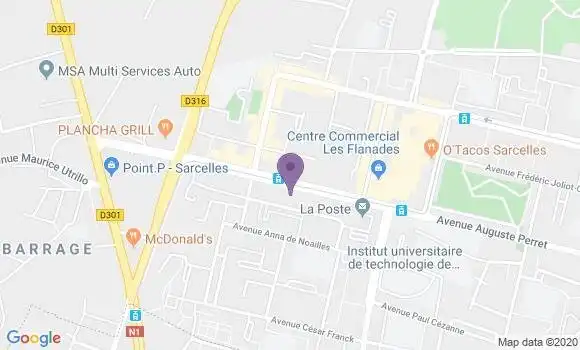 Localisation Banque Postale Agence de Sarcelles Cholettes