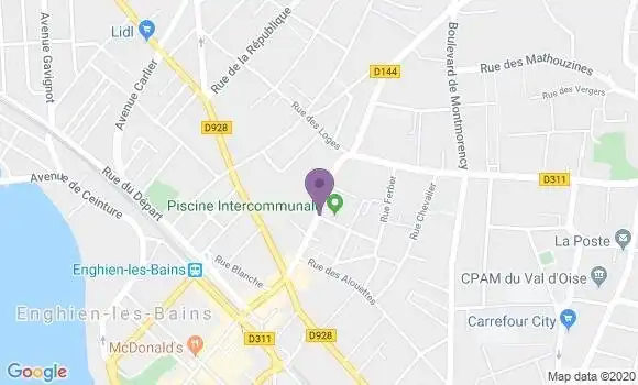 Localisation Banque Postale Agence de Montmorency Europe