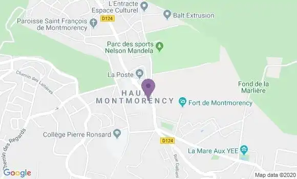 Localisation Banque Postale Agence de Montmorency les Champeaux