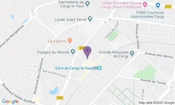 Localisation Banque Postale Agence de Cergy les Hauts de Cergy