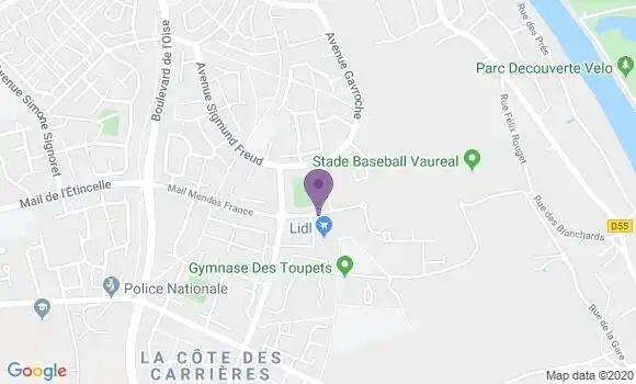 Localisation Banque Postale Agence de Vauréal