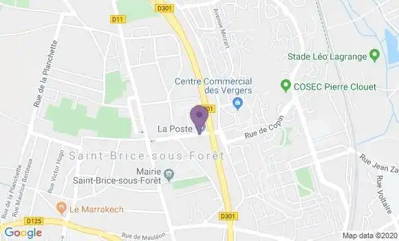Localisation Banque Postale Agence de Saint Brice sous Forêt