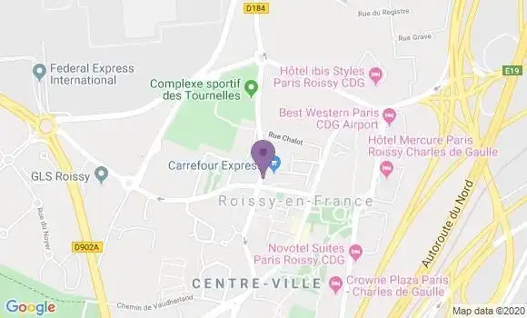 Localisation Banque Postale Agence de Roissy en France Village