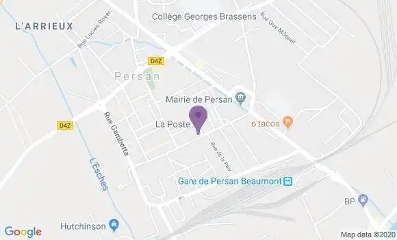 Localisation Banque Postale Agence de Persan