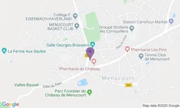 Localisation Banque Postale Agence de Menucourt