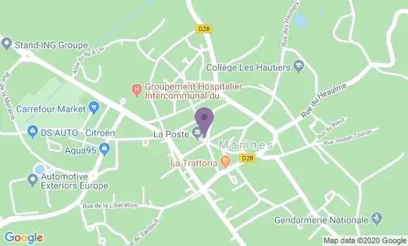 Localisation Banque Postale Agence de Marines