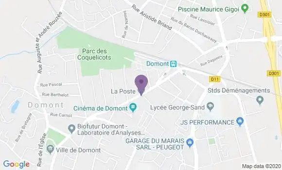 Localisation Banque Postale Agence de Domont
