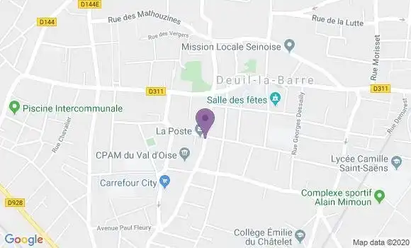 Localisation Banque Postale Agence de Deuil la Barre