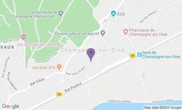Localisation Banque Postale Agence de Champagne sur Oise