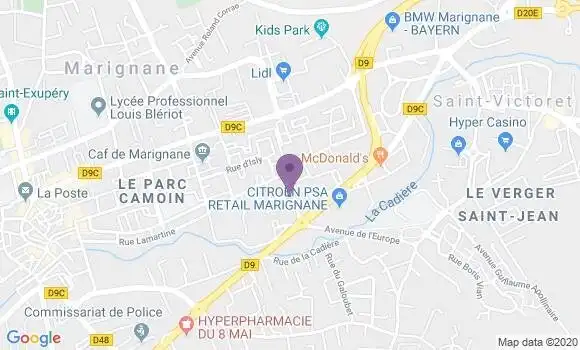 Localisation Société Générale Agence de Marignane Saint Victoret