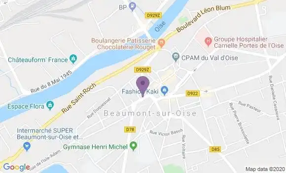 Localisation Banque Postale Agence de Beaumont sur Oise