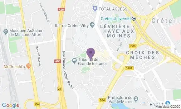 Localisation Banque Postale Agence de Créteil Palais