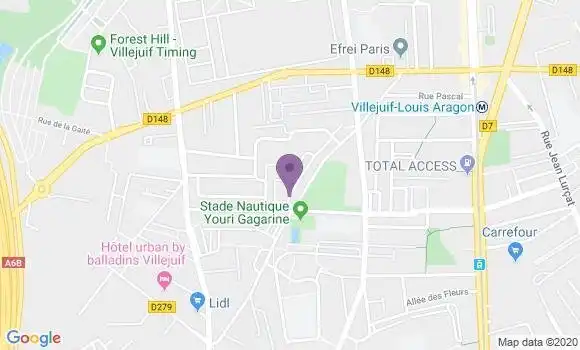 Localisation Banque Postale Agence de Villejuif les Lozaits