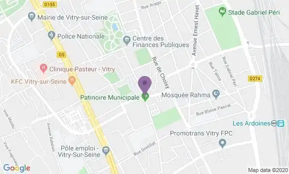 Localisation Banque Postale Agence de Vitry sur Seine Petit Vitry