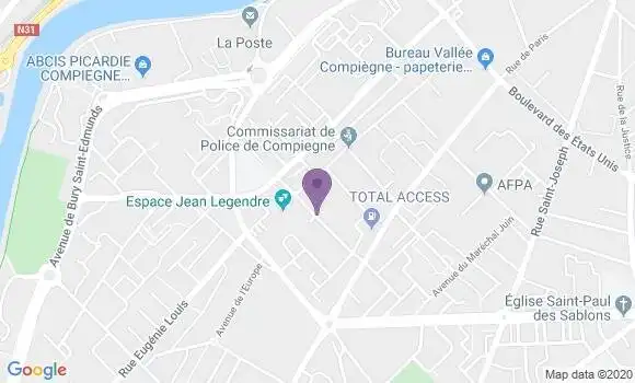 Localisation LCL Agence de Compiègne Puy du Roy
