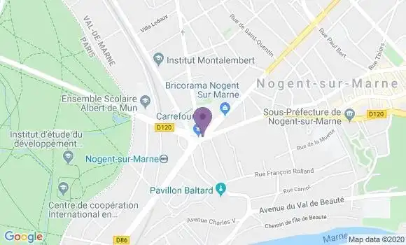 Localisation Banque Postale Agence de Nogent sur Marne Leclerc