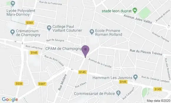 Localisation Banque Postale Agence de Champigny sur Marne Coeuilly