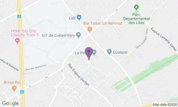 Localisation Banque Postale Agence de Vitry sur Seine Moulin Vert