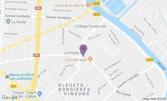 Localisation Banque Postale Agence de Maisons Alfort les Planètes