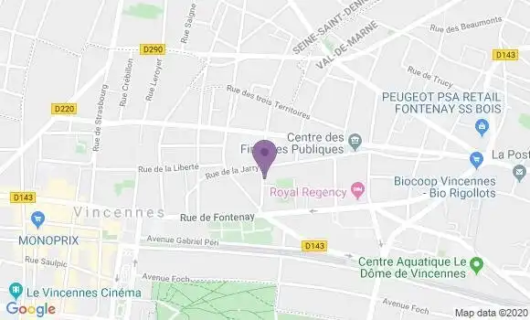 Localisation Banque Postale Agence de Vincennes Jarry