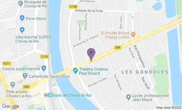 Localisation Banque Postale Agence de Choisy le Roi les Gondoles