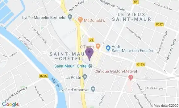 Localisation Banque Postale Agence de Saint Maur des Fossés Berthelot