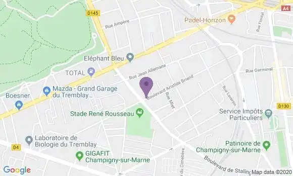 Localisation Banque Postale Agence de Champigny sur Marne Stalingrad