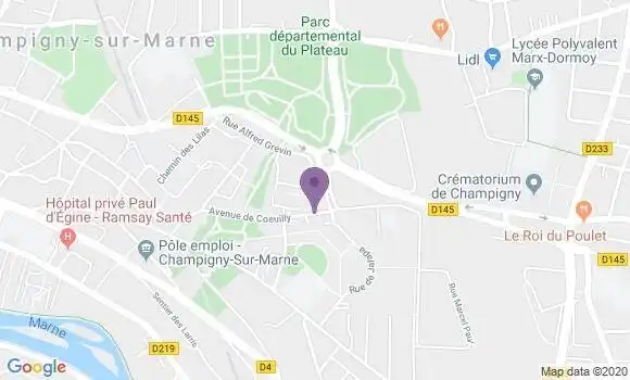 Localisation Banque Postale Agence de Champigny sur Marne Plateau