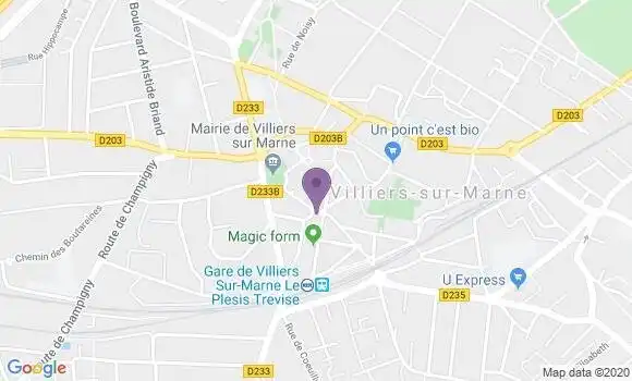 Localisation Banque Postale Agence de Villiers sur Marne