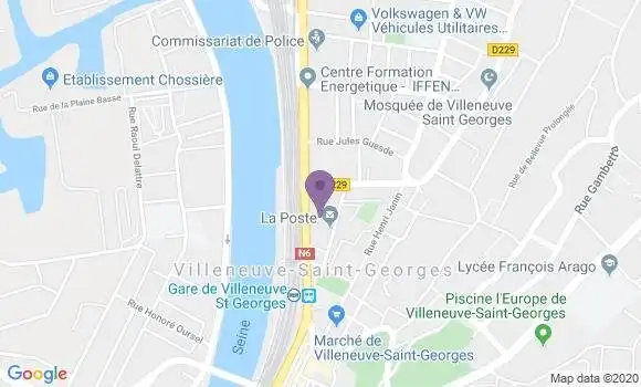 Localisation Banque Postale Agence de Villeneuve Saint Georges