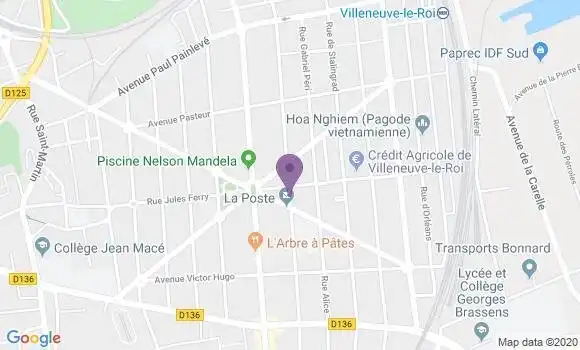 Localisation Banque Postale Agence de Villeneuve le Roi