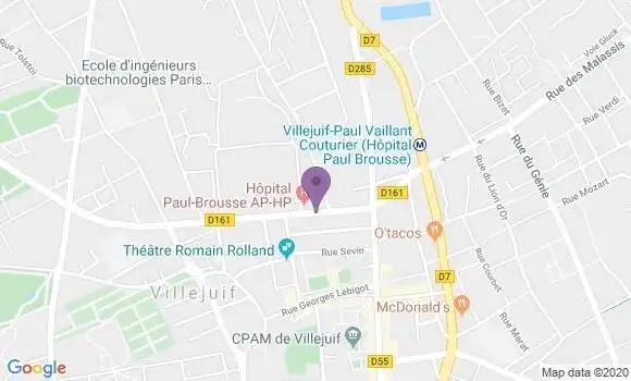 Localisation Banque Postale Agence de Villejuif