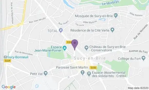Localisation Banque Postale Agence de Sucy en Brie
