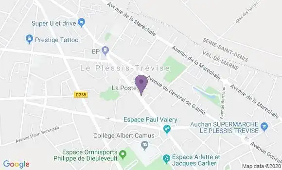 Localisation Banque Postale Agence de Le Plessis Trévise