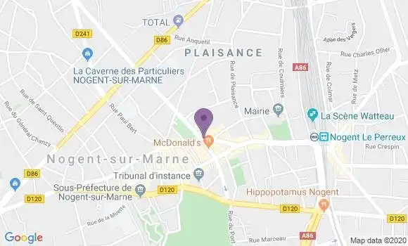 Localisation Banque Postale Agence de Nogent sur Marne