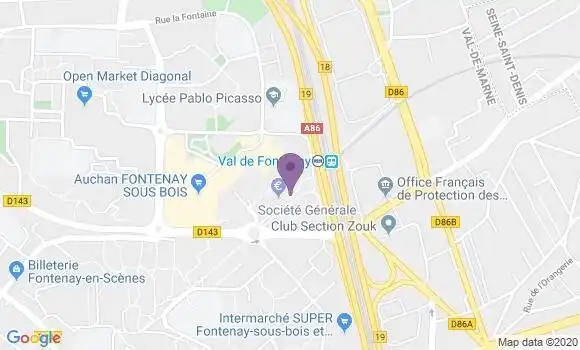 Localisation Banque Postale Agence de Fontenay sous Bois Val de Fontenay