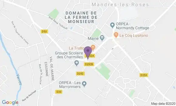 Localisation Banque Postale Agence de Mandres les Roses