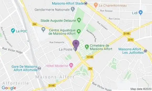Localisation Banque Postale Agence de Maisons Alfort