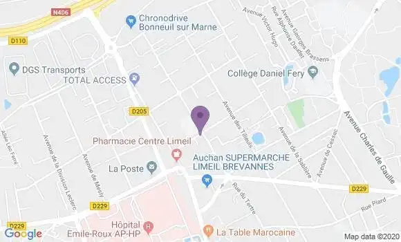 Localisation Banque Postale Agence de Limeil Brévannes